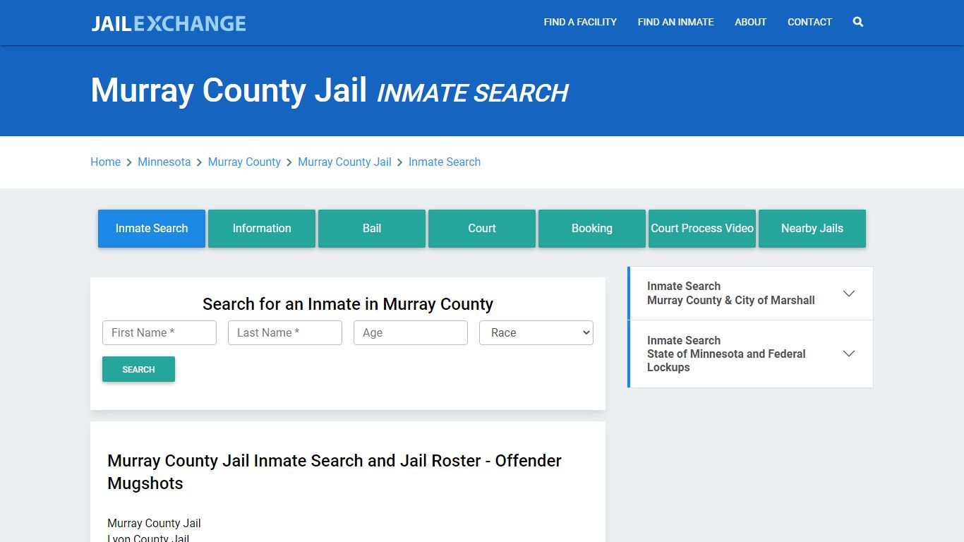 Murray County Jail, MN Inmate Search: Roster & Mugshots