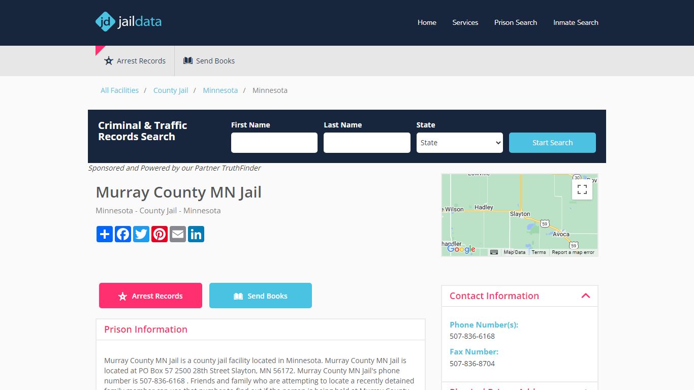 Murray County MN Jail Inmate Search and Prisoner Info - Slayton, MN